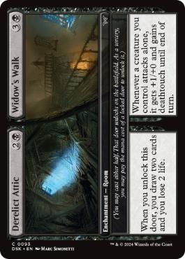 [093]【EN】【FOIL】見捨てられた屋根裏部屋+見晴台/Derelict Attic+Widow's Walk【DSK】[C][黒]