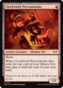 [130]【EN】【FOIL】機械仕掛けの打楽器奏者/Clockwork Percussionist【DSK】[C][赤]