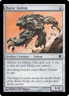 [137]【EN】【FOIL】剃刀のゴーレム/Razor Golem【DST】[C][茶]