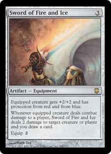 [148]【EN】【FOIL】火と氷の剣/Sword of Fire and Ice【DST】[R][茶]