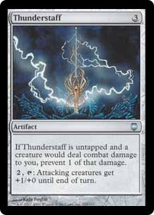 [153]【EN】【FOIL】雷鳴の杖/Thunderstaff【DST】[U][茶]