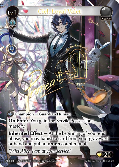 [005]【EN】【FOIL】Ciel, Loyal Valet【DTR1st】[CSR][Norm]
