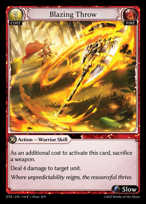[110]【EN】【FOIL】Blazing Throw【DTR】[C][Fire]