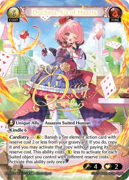 [113]【EN】【FOIL】Duchess, Six of Hearts【DTR1st】[CSR][Fire]