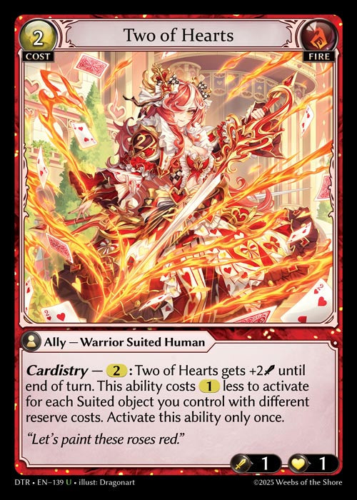 [139]【EN】【FOIL】Two of Hearts【DTR】[U][Fire]