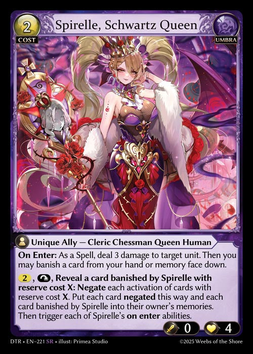 [221]【EN】【FOIL】Spirelle, Schwartz Queen【DTR】[SR][Umbra]