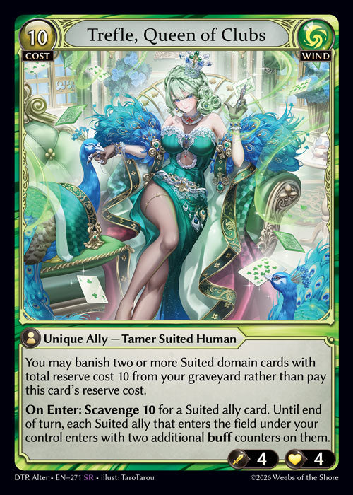 [271]【EN】Trefle, Queen of Clubs【DTRAlter】[SR][Wind]