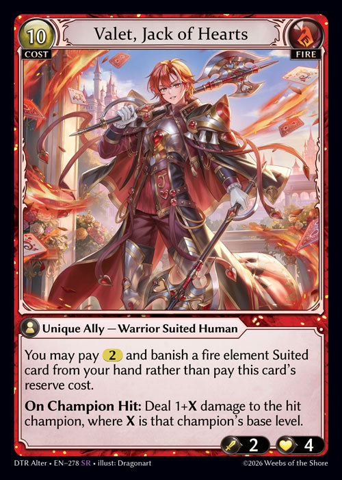 [278]【EN】Valet, Jack of Hearts【DTRAlter】[SR][Fire]
