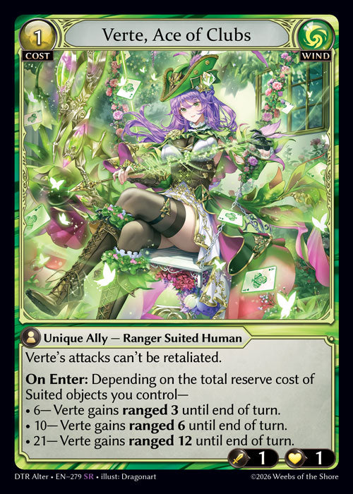 [279]【EN】Verte, Ace of Clubs【DTRAlter】[SR][Wind]