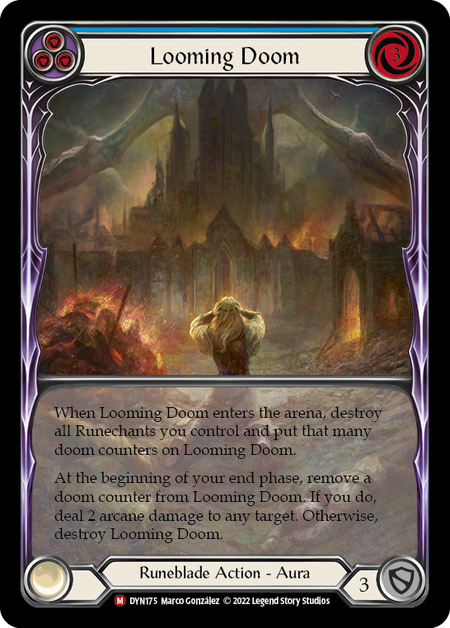 ★特価品★[175]【EN】【Rainbow Foill Extended Art】Looming Doom【DYN】[M][Runeblade]★特価品★