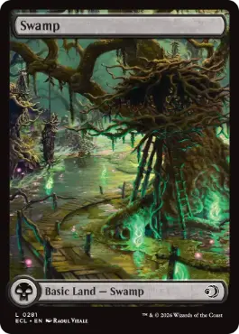 [281]【EN】【FOIL】■フルアート■沼/Swamp【ECL】[C][土地]