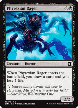 [102]【EN】ファイレクシアの憤怒鬼/Phyrexian Rager【EMA】[C][黒]