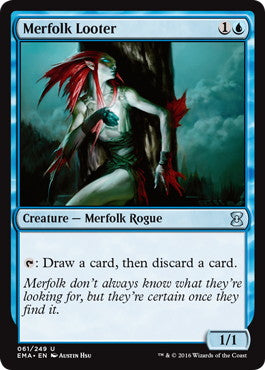 [061]【EN】【FOIL】マーフォークの物あさり/Merfolk Looter【EMA】[U][青]