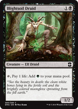 [080]【EN】【FOIL】病み土のドルイド/Blightsoil Druid【EMA】[C][黒]