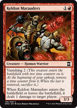 [136]【EN】【FOIL】ケルドの匪賊/Keldon Marauders【EMA】[C][赤]