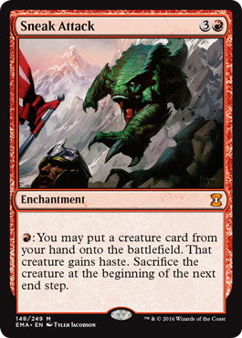[148]【EN】【FOIL】騙し討ち/Sneak Attack【EMA】[M][赤]