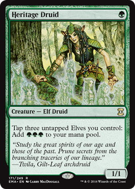 [171]【EN】【FOIL】遺産のドルイド/Heritage Druid【EMA】[R][緑]