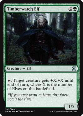 [190]【EN】【FOIL】森林守りのエルフ/Timberwatch Elf【EMA】[U][緑]