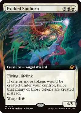 [318]【EN】【FOIL】■拡張アート■喜びあふれる太陽生まれ/Exalted Sunborn【EOE】[M][白]