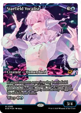 [385]【EN】【フラクチャーFOIL】■ショーケース■星原の歌手/Starfield Vocalist【EOE】[R][青]