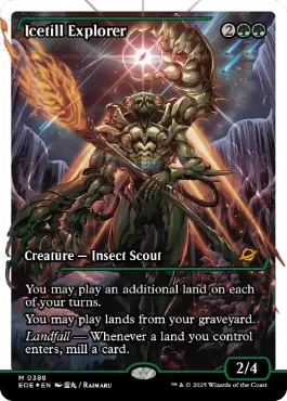 [388]【EN】【フラクチャーFOIL】■ショーケース■氷耕しの探検家/Icetill Explorer【EOE】[R][緑]