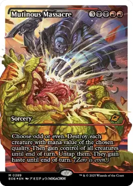 [389]【EN】【フラクチャーFOIL】■ショーケース■反乱の大虐殺/Mutinous Massacre【EOE】[R][多色]