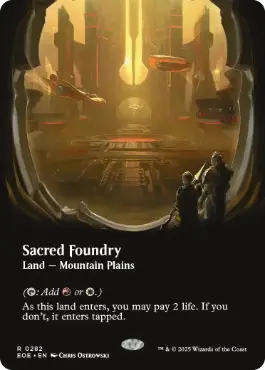 [282]【EN】【FOIL】■ボーダーレス■聖なる鋳造所/Sacred Foundry【EOE】[R][土地]