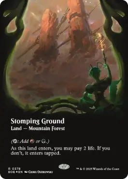 [378]【EN】【ギャラクシーFOIL】■ボーダーレス■踏み鳴らされる地/Stomping Ground【EOE】[R][土地]