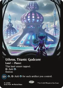 [380]【EN】【ギャラクシーFOIL】■ボーダーレス■巨大な神核、ウスロス/Uthros, Titanic Godcore【EOE】[M][土地]
