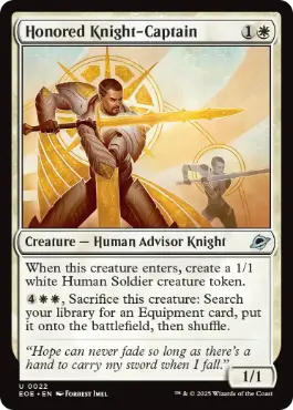 [022]【EN】【FOIL】栄誉ある騎士長/Honored Knight-Captain【EOE】[U][白]