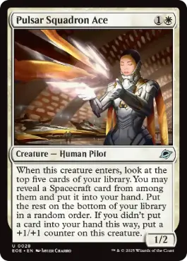[028]【EN】【FOIL】パルサー戦隊の撃墜王/Pulsar Squadron Ace【EOE】[U][白]