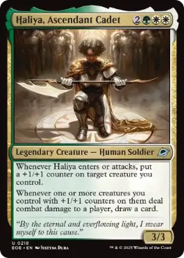 [218]【EN】【FOIL】頭角表す士官候補生、ハリーヤ/Haliya, Ascendant Cadet【EOE】[U][多色]