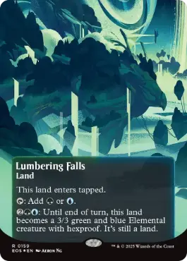 [159]【EN】【ギャラクシーFOIL】■ボーダーレス■伐採地の滝/Lumbering Falls【EOS】[R][土地]