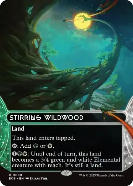 [039]【EN】【FOIL】■ボーダーレス■活発な野生林/Stirring Wildwood【EOS】[R][土地]