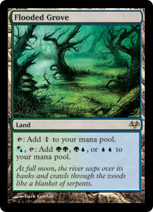 [177]【EN】【FOIL】溢れかえる果樹園/Flooded Grove【EVE】[R][土地]