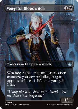 [325]【EN】■ボーダーレス■復讐に燃えた血術師/Vengeful Bloodwitch【FDN】[U][黒]
