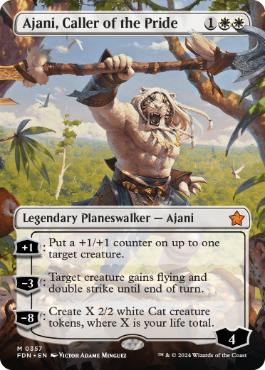 [357]【EN】【FOIL】■ボーダーレス■群れの統率者アジャニ/Ajani, Caller of the Pride【FDN】[M][白]
