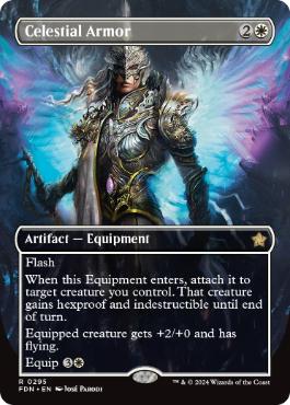 [295]【EN】【FOIL】■ボーダーレス■天界の鎧/Celestial Armor【FDN】[R][白]