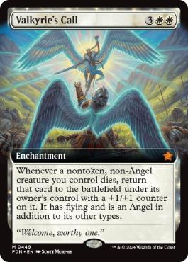 [449]【EN】【FOIL】■拡張アート■戦乙女の呼び声/Valkyrie's Call【FDN】[M][白]