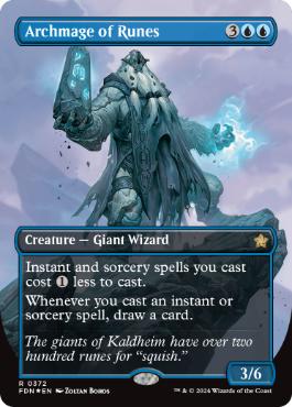 [372]【EN】【マナFOIL】■ボーダーレス■ルーンの大魔導師/Archmage of Runes【FDN】[R][青]