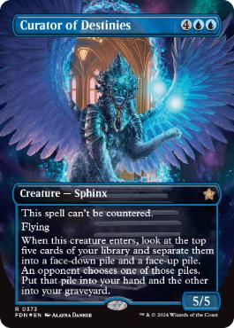 [373]【EN】【マナFOIL】■ボーダーレス■運命の管理者/Curator of Destinies【FDN】[R][青]