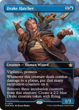[374]【EN】【マナFOIL】■ボーダーレス■ドレイクの孵卵者/Drake Hatcher【FDN】[R][青]