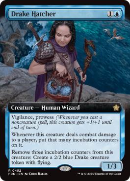 [452]【EN】【FOIL】■拡張アート■ドレイクの孵卵者/Drake Hatcher【FDN】[R][青]