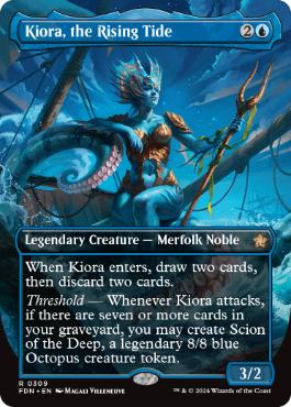 [309]【EN】【FOIL】■ボーダーレス■上げ潮、キオーラ/Kiora, the Rising Tide【FDN】[R][青]