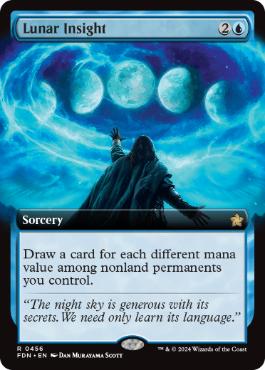 [456]【EN】【FOIL】■拡張アート■月の洞察/Lunar Insight【FDN】[R][青]