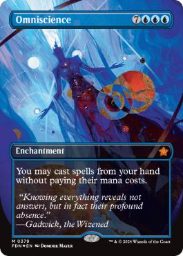 [379]【EN】【マナFOIL】■ボーダーレス■全知/Omniscience【FDN】[M][青]