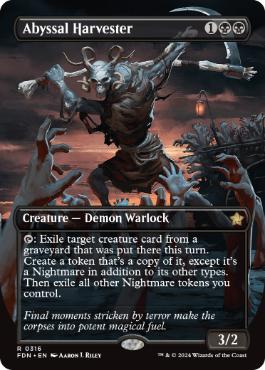 [316]【EN】【FOIL】■ボーダーレス■深淵の収穫者/Abyssal Harvester【FDN】[R][黒]