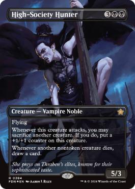 [384]【EN】【マナFOIL】■ボーダーレス■上流階級の狩人/High-Society Hunter【FDN】[R][黒]