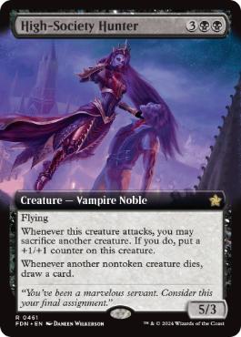 [461]【EN】【FOIL】■拡張アート■上流階級の狩人/High-Society Hunter【FDN】[R][黒]