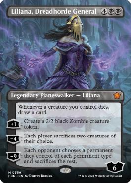 [359]【EN】【FOIL】■ボーダーレス■戦慄衆の将軍、リリアナ/Liliana, Dreadhorde General【FDN】[M][黒]